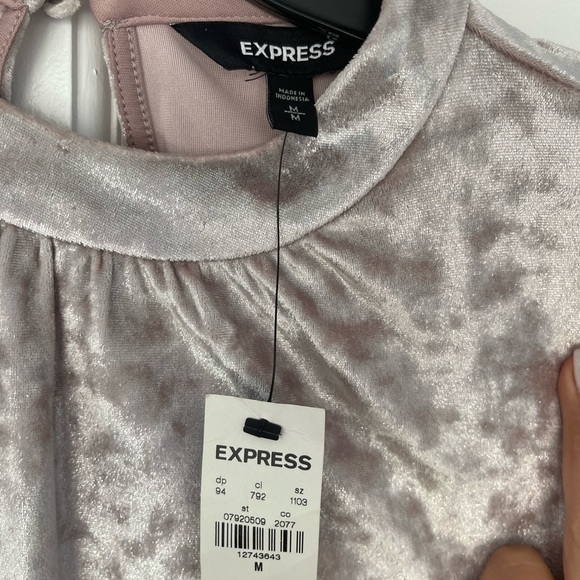 Express Crushed Velvet Cold Shoulder Dress - Picture 6 of 9